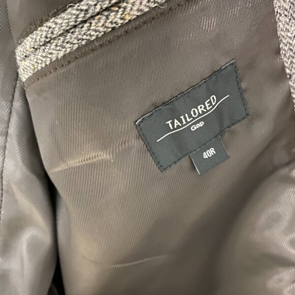 Gap Tweed Donegal Blazer Sport Coat Jacket Dusty Grey Utility Mens 40R - Picture 6 of 7